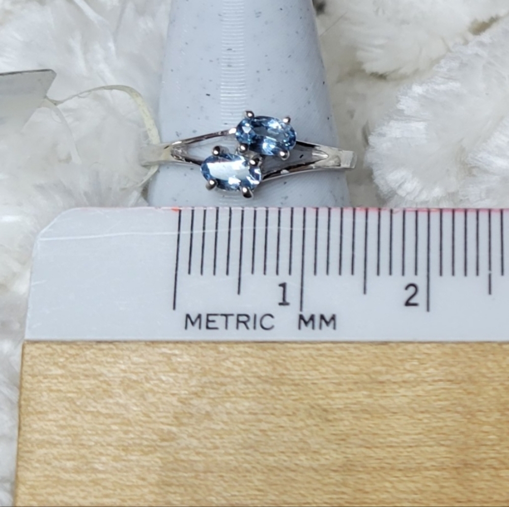 14K White Gold Santa Maria Africana Aquamarine Ring - Picture 8 of 8